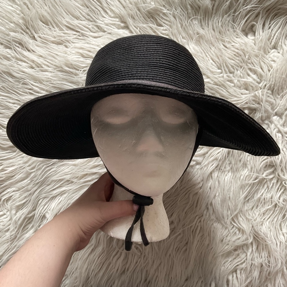 San Diego Hat Company Brown Woven Paper Leather Drawstring Large Brim Sun Hat OS